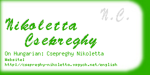 nikoletta csepreghy business card